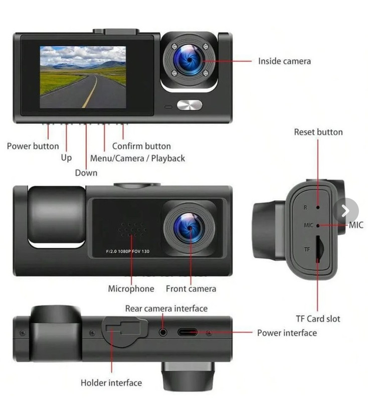 دوربین ثبت وقایع سه دوربین خودرو بلک باکس مدل RoadEye X1