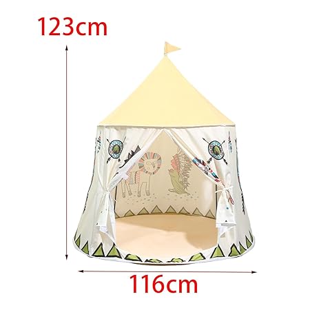 چادر بازی کودک سرخپوستی مدل Teepee گرد | خانه بازی پارچه‌ای کودک