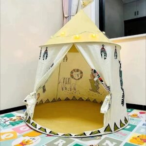 چادر بازی کودک سرخپوستی مدل Teepee گرد | خانه بازی پارچهای کودک